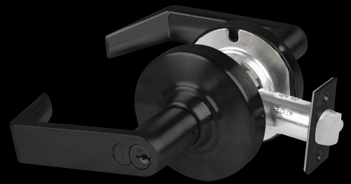 Picture of Schlage ALX53R RHO Grade 2 Entrance Cylindrical Lock with Field Selectable Vandlgard, Rhodes Lever, FSIC Core