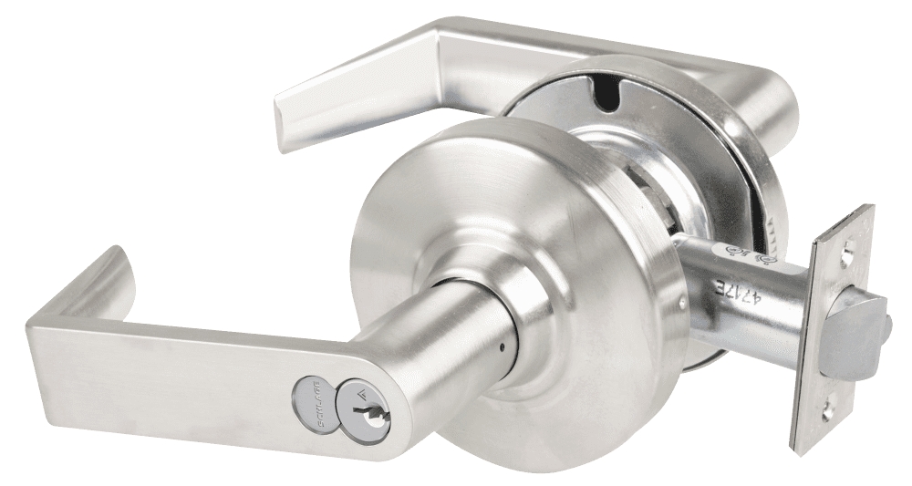 Picture of Schlage ALX53R RHO Grade 2 Entrance Cylindrical Lock with Field Selectable Vandlgard, Rhodes Lever, FSIC Core
