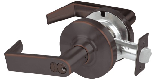 Picture of Schlage ALX53R RHO Grade 2 Entrance Cylindrical Lock with Field Selectable Vandlgard, Rhodes Lever, FSIC Core