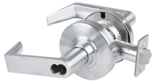 Picture of Schlage ALX70B RHO Grade 2 Classroom Cylindrical Lock with Field Selectable Vandlgard, Rhodes Lever, SFIC Less Core