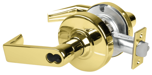 Picture of Schlage ALX70B RHO Grade 2 Classroom Cylindrical Lock with Field Selectable Vandlgard, Rhodes Lever, SFIC Less Core