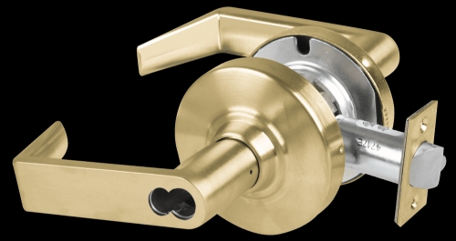 Picture of Schlage ALX70B RHO Grade 2 Classroom Cylindrical Lock with Field Selectable Vandlgard, Rhodes Lever, SFIC Less Core