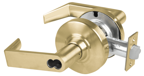 Picture of Schlage ALX70B RHO Grade 2 Classroom Cylindrical Lock with Field Selectable Vandlgard, Rhodes Lever, SFIC Less Core