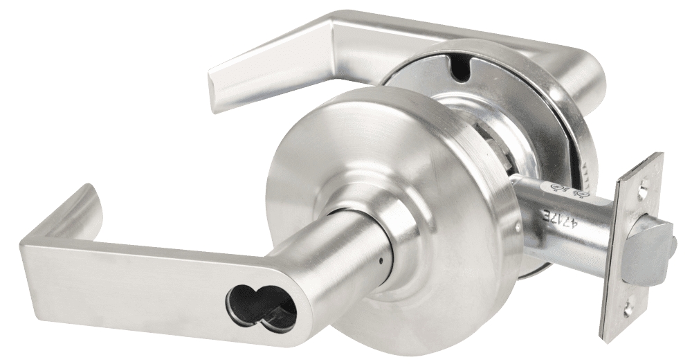 Picture of Schlage ALX70J RHO Grade 2 Classroom Cylindrical Lock with Field Selectable Vandlgard, Rhodes Lever, FSIC Less Core