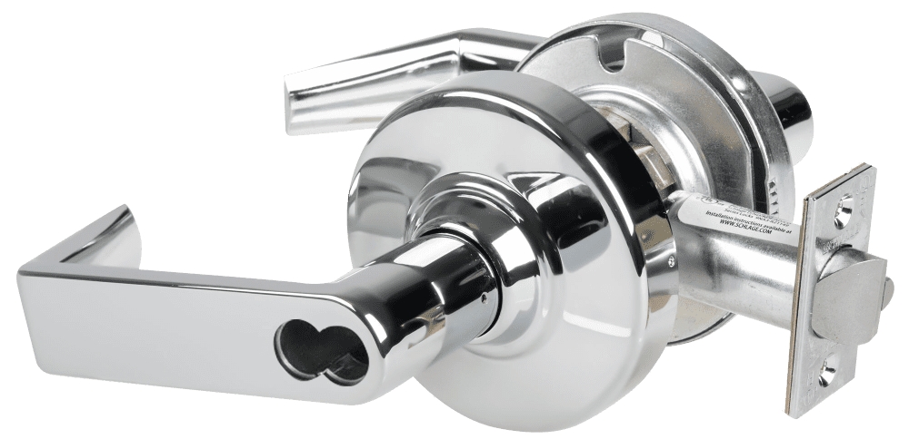 Picture of Schlage ALX70J RHO Grade 2 Classroom Cylindrical Lock with Field Selectable Vandlgard, Rhodes Lever, FSIC Less Core