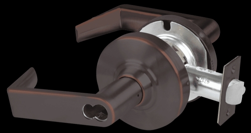 Picture of Schlage ALX70J RHO Grade 2 Classroom Cylindrical Lock with Field Selectable Vandlgard, Rhodes Lever, FSIC Less Core