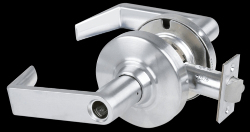 Picture of Schlage ALX70L RHO Grade 2 Classroom Cylindrical Lock with Field Selectable Vandlgard, Rhodes Lever, Conventional Less Cylinder