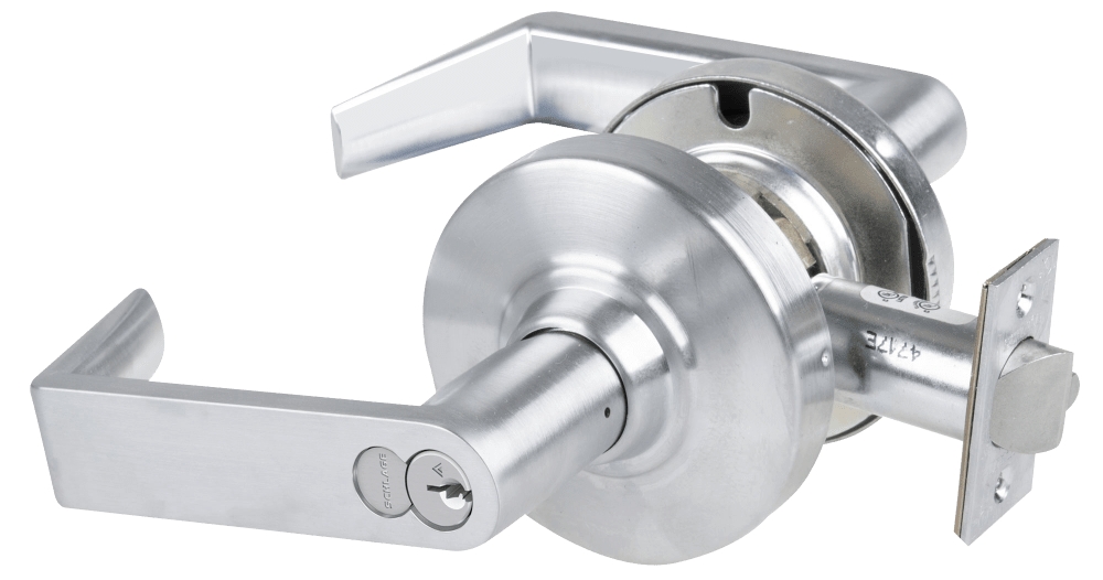 Picture of Schlage ALX70R RHO Grade 2 Classroom Cylindrical Lock with Field Selectable Vandlgard, Rhodes Lever, FSIC Core