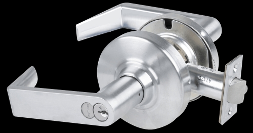 Picture of Schlage ALX70R RHO Grade 2 Classroom Cylindrical Lock with Field Selectable Vandlgard, Rhodes Lever, FSIC Core