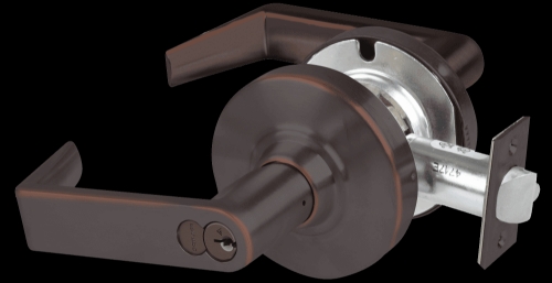Picture of Schlage ALX70R RHO Grade 2 Classroom Cylindrical Lock with Field Selectable Vandlgard, Rhodes Lever, FSIC Core