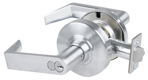 Picture of Schlage ALX70R RHO Grade 2 Classroom Cylindrical Lock with Field Selectable Vandlgard, Rhodes Lever, FSIC Core