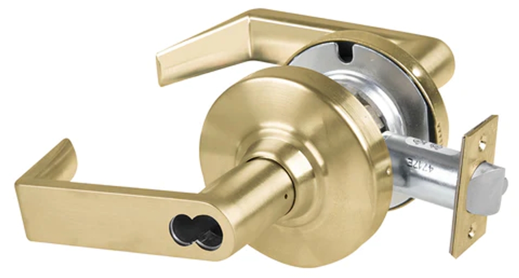 Picture of Schlage ALX80J RHO Grade 2 Storeroom Cylindrical Lock with Field Selectable Vandlgard, Rhodes Lever, FSIC Less Core