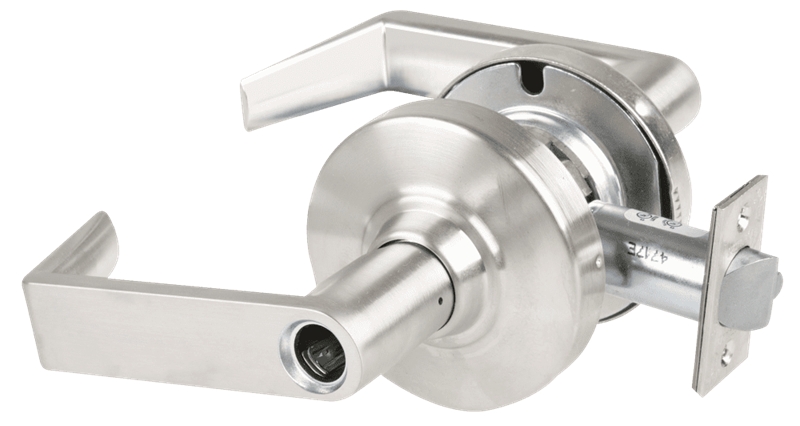 Picture of Schlage ALX80L RHO Grade 2 Storeroom Cylindrical Lock with Field Selectable Vandlgard, Rhodes Lever, Conventional Less Cylinder