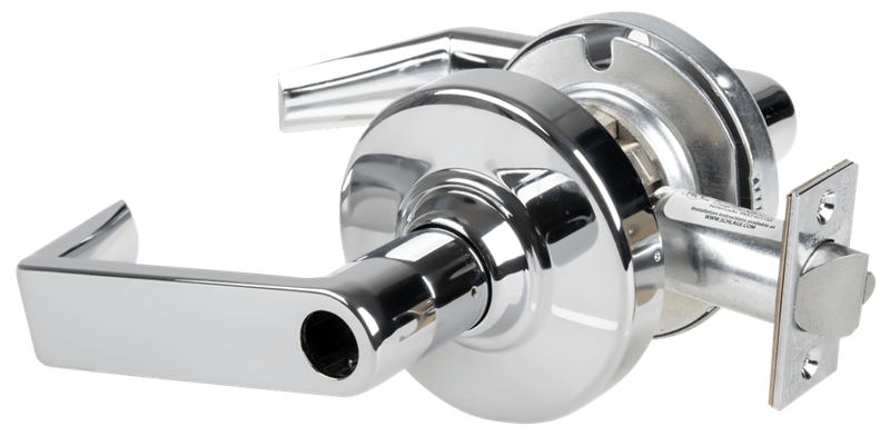 Picture of Schlage ALX80L RHO Grade 2 Storeroom Cylindrical Lock with Field Selectable Vandlgard, Rhodes Lever, Conventional Less Cylinder