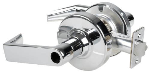 Picture of Schlage ALX80L RHO Grade 2 Storeroom Cylindrical Lock with Field Selectable Vandlgard, Rhodes Lever, Conventional Less Cylinder