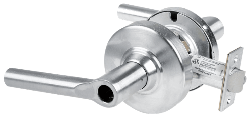 Picture of Schlage ALX50L BRW Grade 2 Office Cylindrical Lock with Field Selectable Vandlgard, Broadway Lever, Conventional Less Cylinder