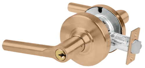 Picture of Schlage ALX50P BRW Grade 2 Office Cylindrical Lock with Field Selectable Vandlgard, Broadway Lever, Conventional Cylinder - Keyed 5