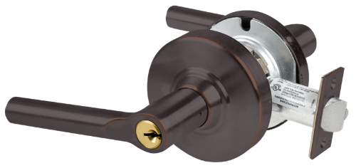 Picture of Schlage ALX50P BRW Grade 2 Office Cylindrical Lock with Field Selectable Vandlgard, Broadway Lever, Conventional Cylinder - Keyed 5