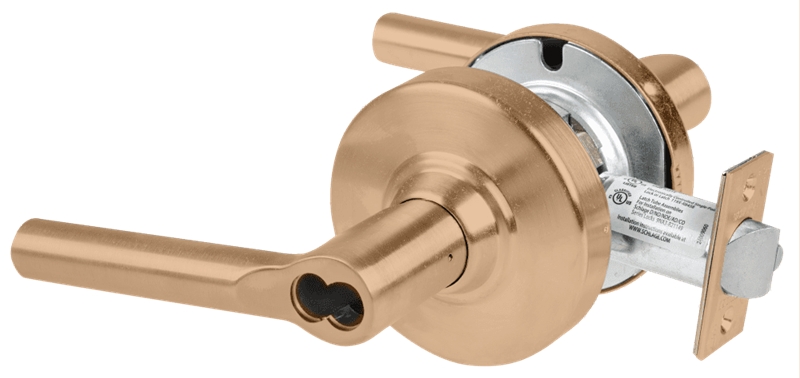 Picture of Schlage ALX53B BRW Grade 2 Entrance Cylindrical Lock with Field Selectable Vandlgard, Broadway Lever, SFIC Less Core