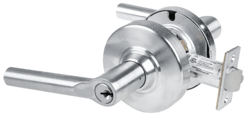 Picture of Schlage ALX53P BRW Grade 2 Entrance Cylindrical Lock with Field Selectable Vandlgard, Broadway Lever, Conventional Cylinder, keyed 5