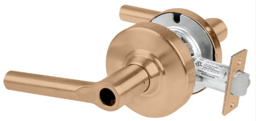 Picture of Schlage ALX70L BRW Grade 2 Classroom Cylindrical Lock with Field Selectable Vandlgard, Broadway Lever, Conventional Less Cylinder