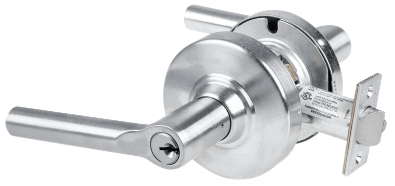 Picture of Schlage ALX80P BRW Grade 2 Storeroom Cylindrical Lock with Field Selectable Vandlgard, Broadway Lever, Conventional Cylinder, Keyed 5