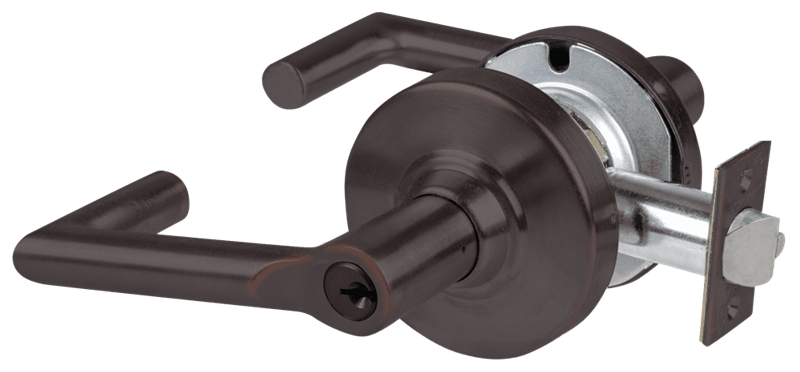 Picture of Schlage ALX50P BRK Grade 2 Office Cylindrical Lock with Field Selectable Vandlgard, Boardwalk Lever, Conventional Cylinder - Keyed 5