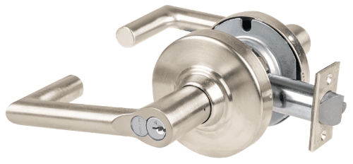 Picture of Schlage ALX50R BRK Grade 2 Office Cylindrical Lock with Field Selectable Vandlgard, Boardwalk Lever, FSIC Core
