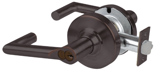 Picture of Schlage ALX50R BRK Grade 2 Office Cylindrical Lock with Field Selectable Vandlgard, Boardwalk Lever, FSIC Core