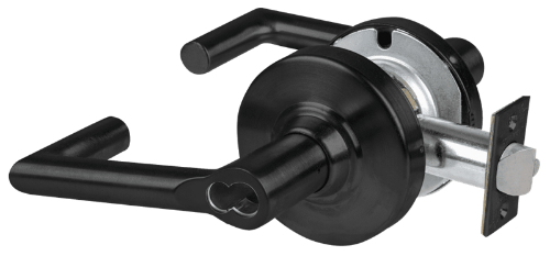 Picture of Schlage ALX53B BRK Grade 2 Entrance Cylindrical Lock with Field Selectable Vandlgard, Boardwalk Lever, SFIC Less Core