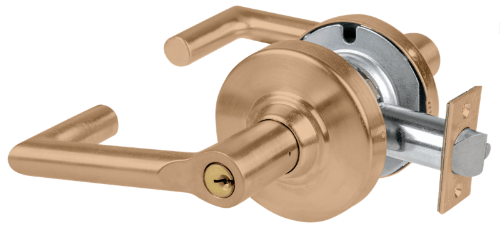 Picture of Schlage ALX70P BRK Grade 2 Classroom Cylindrical Lock with Field Selectable Vandlgard, Boardwalk Lever, Conventional Cylinder - keyed 5