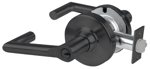 Picture of Schlage ALX70P BRK Grade 2 Classroom Cylindrical Lock with Field Selectable Vandlgard, Boardwalk Lever, Conventional Cylinder - keyed 5