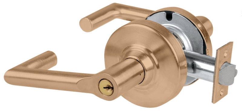 Picture of Schlage ALX80P BRK Grade 2 Storeroom Cylindrical Lock with Field Selectable Vandlgard, Boardwalk Lever, Conventional Cylinder - Keyed 5