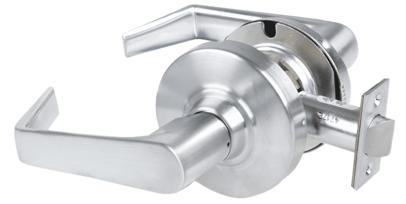 Picture of Schlage ALX10 SAT Grade 2 Passage Cylindrical Lock with Field Selectable Vandlgard, Saturn Lever