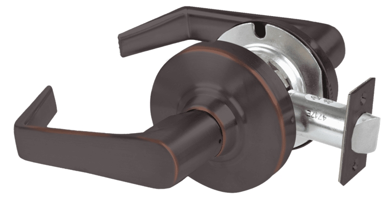 Picture of Schlage ALX10 SAT Grade 2 Passage Cylindrical Lock with Field Selectable Vandlgard, Saturn Lever