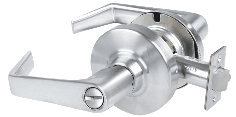 Picture of Schlage ALX40 SAT Grade 2 Privacy Cylindrical Lock with Field Selectable Vandlgard, Saturn Lever