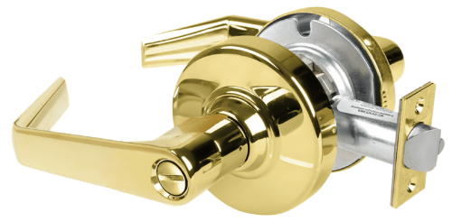 Picture of Schlage ALX40 SAT Grade 2 Privacy Cylindrical Lock with Field Selectable Vandlgard, Saturn Lever