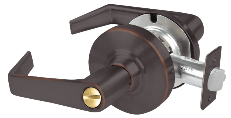 Picture of Schlage ALX40 SAT Grade 2 Privacy Cylindrical Lock with Field Selectable Vandlgard, Saturn Lever