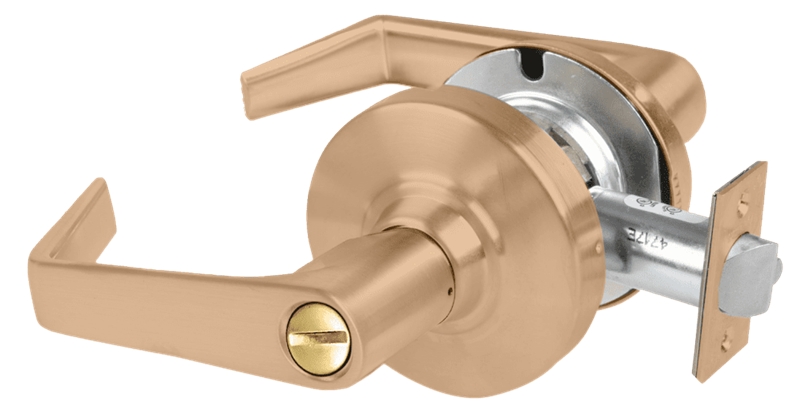 Picture of Schlage ALX44 SAT Grade 2 Hospital Privacy Cylindrical Lock with Field Selectable Vandlgard, Saturn Lever
