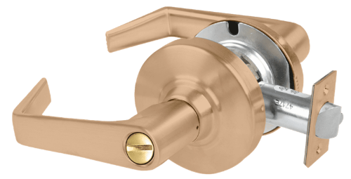 Picture of Schlage ALX44 SAT Grade 2 Hospital Privacy Cylindrical Lock with Field Selectable Vandlgard, Saturn Lever