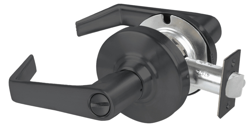 Picture of Schlage ALX44 SAT Grade 2 Hospital Privacy Cylindrical Lock with Field Selectable Vandlgard, Saturn Lever