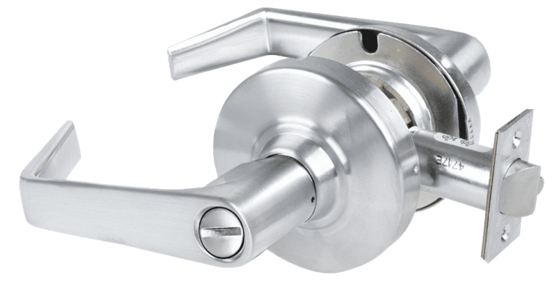 Picture of Schlage ALX44 SAT Grade 2 Hospital Privacy Cylindrical Lock with Field Selectable Vandlgard, Saturn Lever