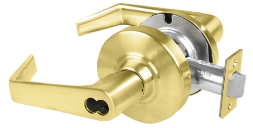 Picture of Schlage ALX50L SAT Grade 2 Office Cylindrical Lock with Field Selectable Vandlgard, Saturn Lever, Conventional Less Cylinder