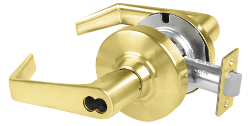 Picture of Schlage ALX50L SAT Grade 2 Office Cylindrical Lock with Field Selectable Vandlgard, Saturn Lever, Conventional Less Cylinder