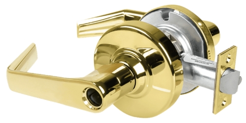 Picture of Schlage ALX50L SAT Grade 2 Office Cylindrical Lock with Field Selectable Vandlgard, Saturn Lever, Conventional Less Cylinder