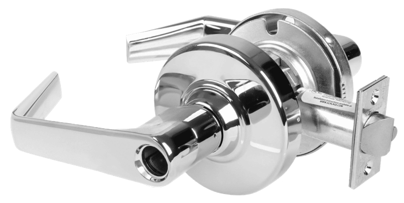 Picture of Schlage ALX50L SAT Grade 2 Office Cylindrical Lock with Field Selectable Vandlgard, Saturn Lever, Conventional Less Cylinder