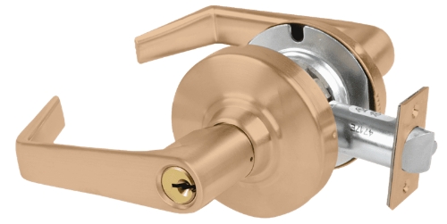 Picture of Schlage ALX53P SAT Grade 2 Entrance Cylindrical Lock with Field Selectable Vandlgard, Saturn Lever, Conventional Cylinder - keyed 5