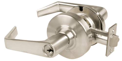 Picture of Schlage ALX53P SAT Grade 2 Entrance Cylindrical Lock with Field Selectable Vandlgard, Saturn Lever, Conventional Cylinder - keyed 5