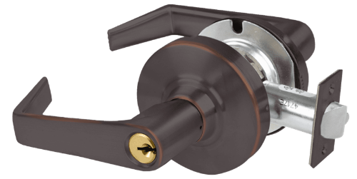Picture of Schlage ALX53P SAT Grade 2 Entrance Cylindrical Lock with Field Selectable Vandlgard, Saturn Lever, Conventional Cylinder - keyed 5