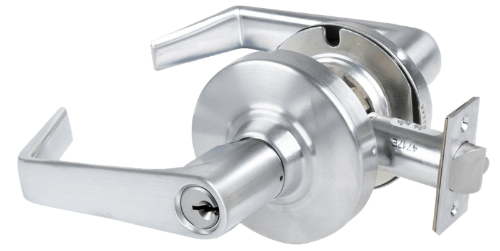 Picture of Schlage ALX70P SAT Grade 2 Classroom Cylindrical Lock with Field Selectable Vandlgard, Saturn Lever, Conventional Cylinder - keyed 5